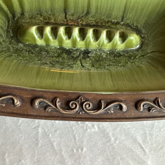 VINTAGE TREASURE CRAFT ASHTRAY LARGE GREEN - Picture 9 of 14